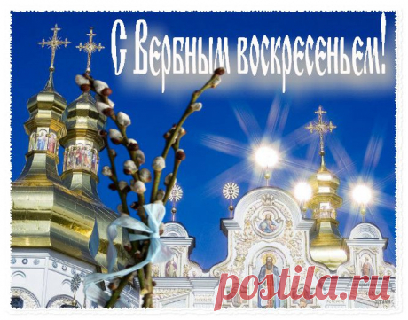 С Вербным воскресеньем поздравляю я, 
с Божьим озареньем – смыслом бытия. 
Вам любви желаю, веры, долгих лет, 
пусть подарит верба чистый добрый свет!