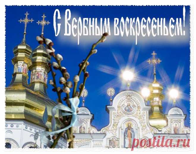 С Вербным воскресеньем поздравляю я, 
с Божьим озареньем – смыслом бытия. 
Вам любви желаю, веры, долгих лет, 
пусть подарит верба чистый добрый свет!