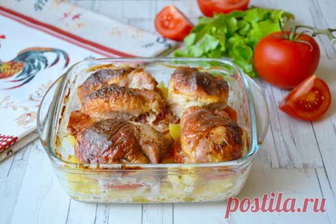 Курица с картошкой в кефире в духовке рецепт с фото пошагово - 1000.menu
