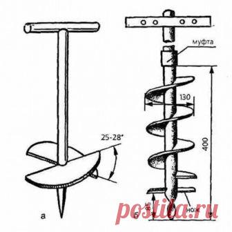 Бур своими руками: земляной, для столбов, скважин, чертежи, размеры
