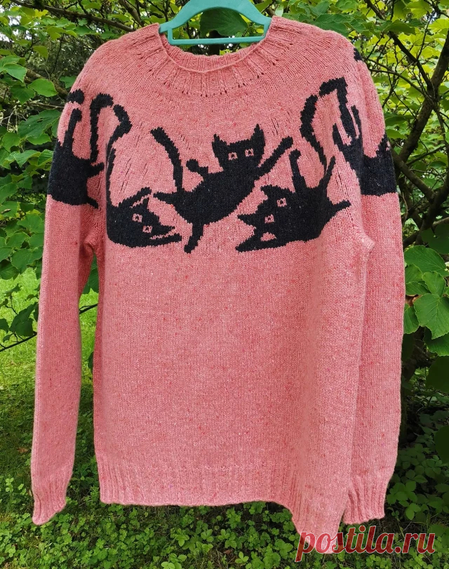 Свитер «Сумасшедшие кошки»...Crazy Cats Pullover by Maschenwunder Manja Vogelsang