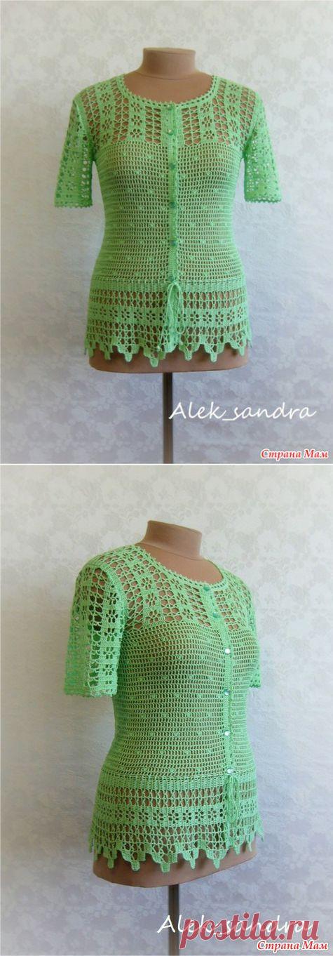 Изящная ажурная кофточка крючком. - ВЯЗАНАЯ МОДА+ ДЛЯ НЕМОДЕЛЬНЫХ ДАМ - Страна Мам