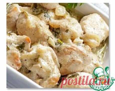 Тушеная курица с галушками - кулинарный рецепт