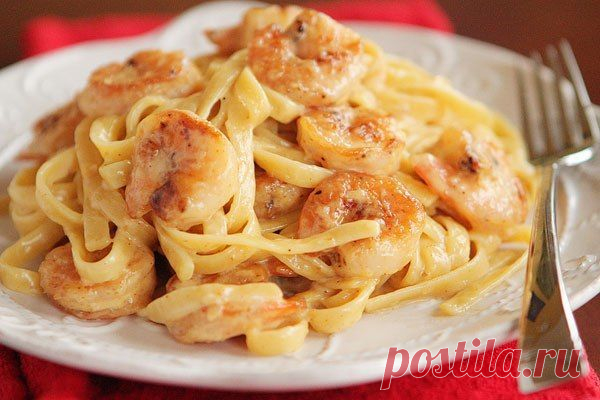 Паста феттучини с креветками | Вкуснолог...