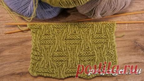 Двухсторонний эластичный узор для шарфа спицами
