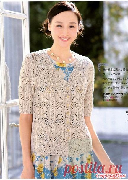 Узор и ажур. Жакет с короткими рукавами. Спицы. - ВЯЗАНАЯ МОДА+ ДЛЯ НЕМОДЕЛЬНЫХ ДАМ - Страна Мам