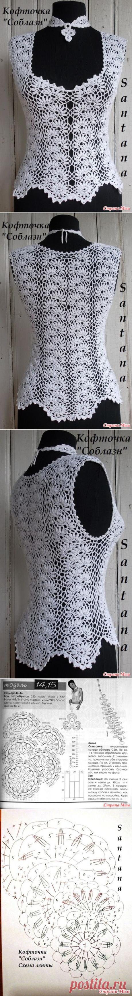Вяжем 2 модели красивейших блуз лентами.