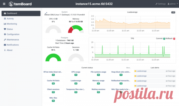 🥇Выпуск temBoard 8.0, интерфейса для удалённого управления СУБД PostgreSQL | ProHoster