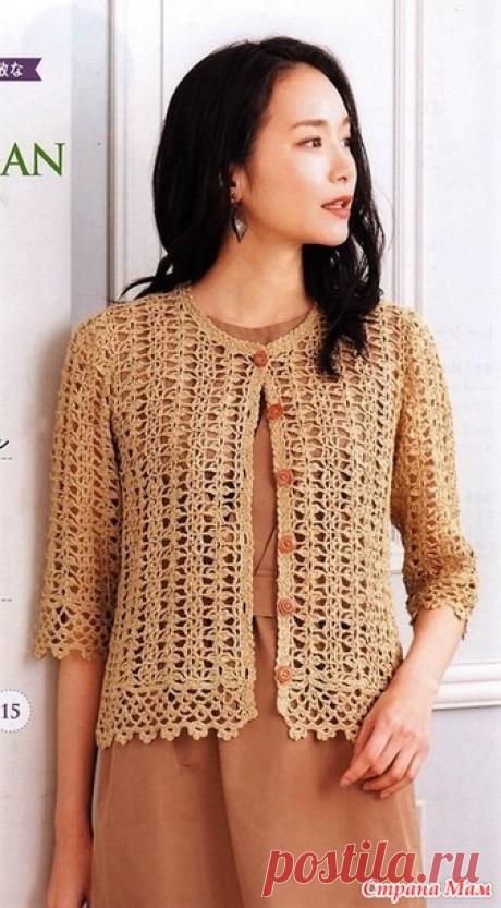 Летний ажурный жакет. Крючок. - ВЯЗАНАЯ МОДА+ ДЛЯ НЕМОДЕЛЬНЫХ ДАМ - Страна Мам