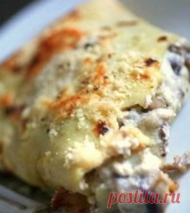 ИТАЛЬЯНСКИЕ БЛИНЫ С ГРИБАМИ И СЫРОМ