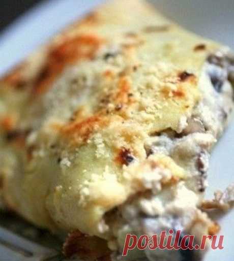 ИТАЛЬЯНСКИЕ БЛИНЫ С ГРИБАМИ И СЫРОМ