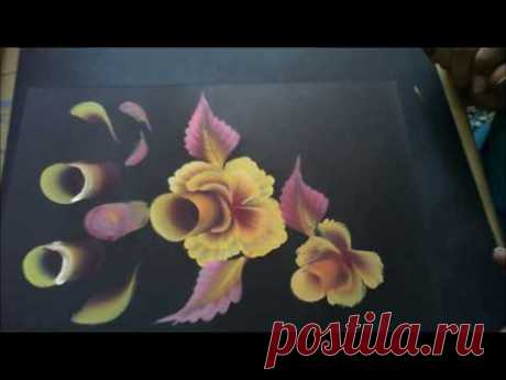One Stroke Painting Tutorial- Bud stroke and basic rose tutorial-Part1