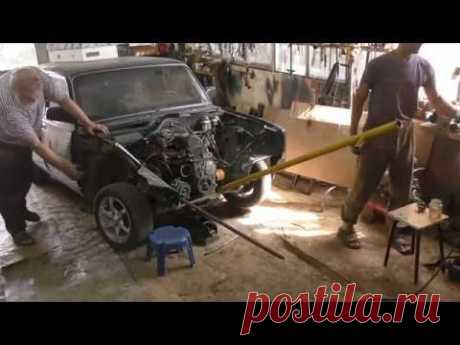 ВАЗ-2107. Ставим на место лонжерон и переднюю стойку.