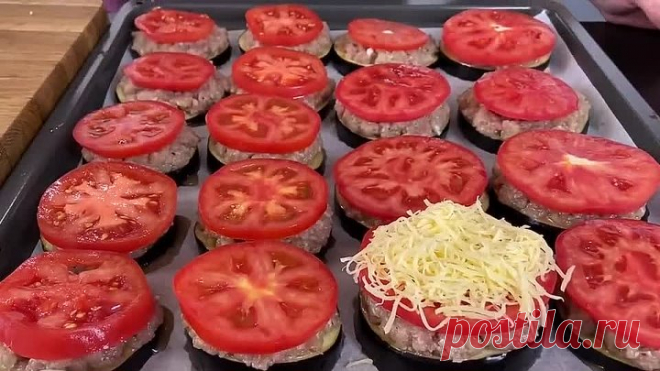 Стожки из фарша и баклажан