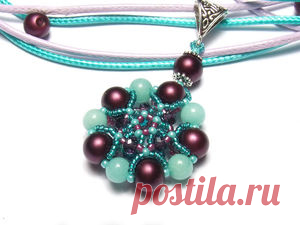 Плетем из бисера и бусин кулон «Дикий виноград» - Ярмарка Мастеров - ручная работа, handmade