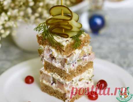 Закусочный торт с сельдью – кулинарный рецепт