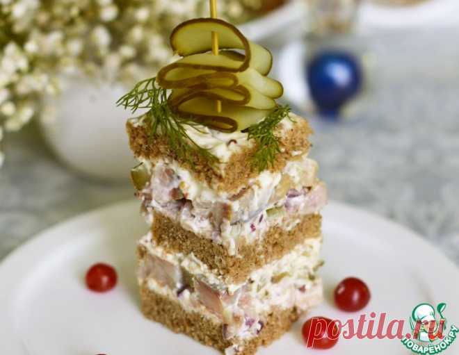 Закусочный торт с сельдью – кулинарный рецепт