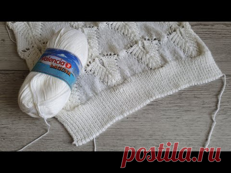 Фабричный метод набора петель для резинки. Начало джемпер "ЛИСТЬЯ".