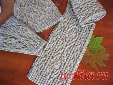 Красивая коса для центрального мотива | каталог вязаных спицами узоров