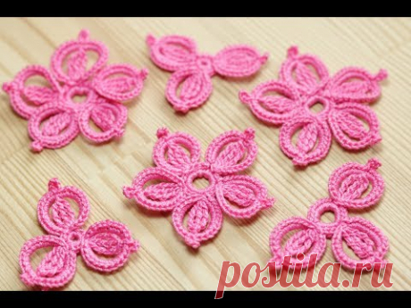 Вязание простого ЦВЕТКА для ирландского кружева - how to crochet a flower