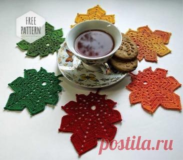 Coaster Leaf Free Pattern