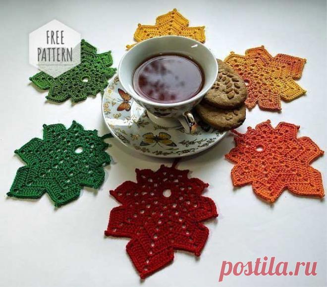 Coaster Leaf Free Pattern