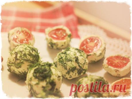 Закуска помидоры с брынзой -красиво и вкусно