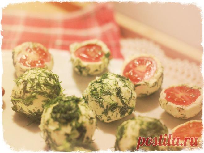 Закуска помидоры с брынзой -красиво и вкусно