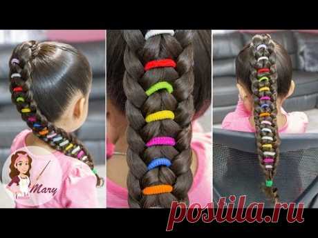 TRENZA ARCOÍRIS | PEINADO FACIL PARA ESCUELA | PEINADO PARA NIÑAS | RAINBOW BRAID