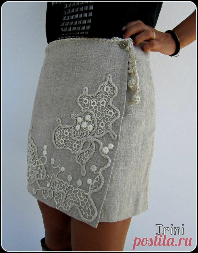 Юбка - ткань+вязание! Любо дорого смотреть) | Вяжем, лепим, творим, малюем) | Яндекс Дзен