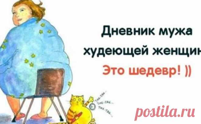 Дневник мужа худеющей женщины Я, конечно, всё понимаю. И стремление всех дамочек, в том числе и моей любимой, стать ещё лучше, чем они есть на самом деле. Но вот их маниакальное стремление сделать лучше всех окружающих мне, наверное, недоступно…Началось все, как обычно, после прошлогодних новогодних праздников. Моя благоверная попыталась начать новую жизнь с началом года. Но как бы не так.