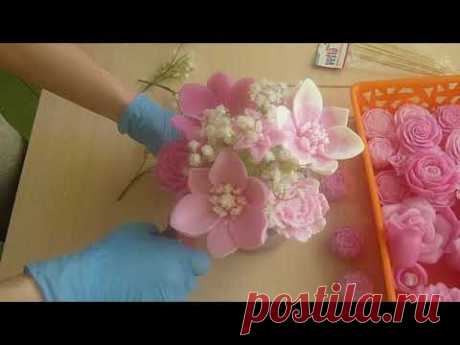 МК Букет из мыльных цветов.