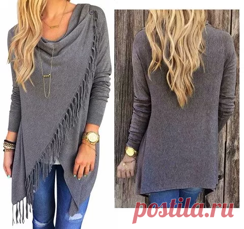 Выкройка трикотажного кардигана с запахом (Шитье и крой) | Журнал Вдохновение Рукодельницы