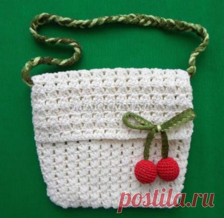 Вязаная пляжная сумочка крючком. Вишенки. Мастер-класс с пошаговыми фото