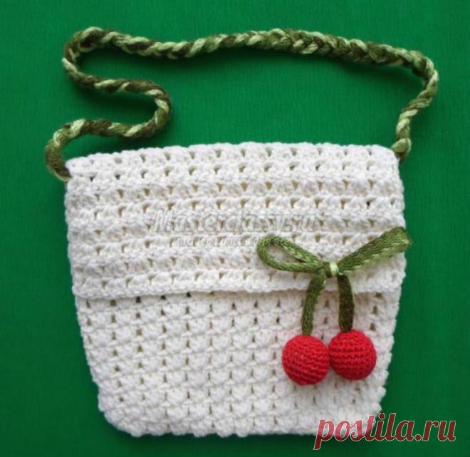 Вязаная пляжная сумочка крючком. Вишенки. Мастер-класс с пошаговыми фото