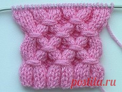 Ажурный узор Вафли спицами. Как вязать узор вафли спицами | Я Хозяйка