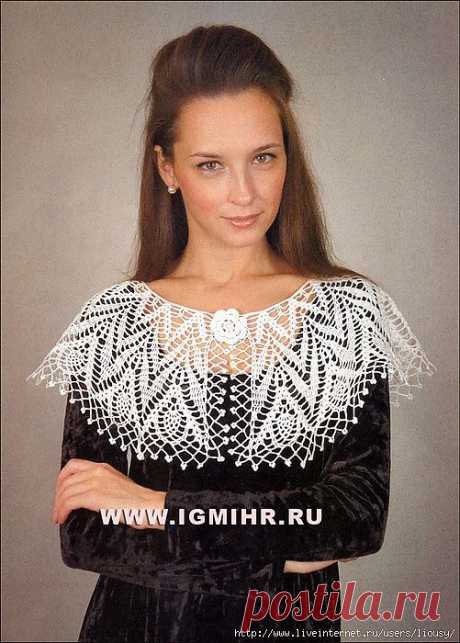 Современная романтика! Ажурная пелерина. Крючок.