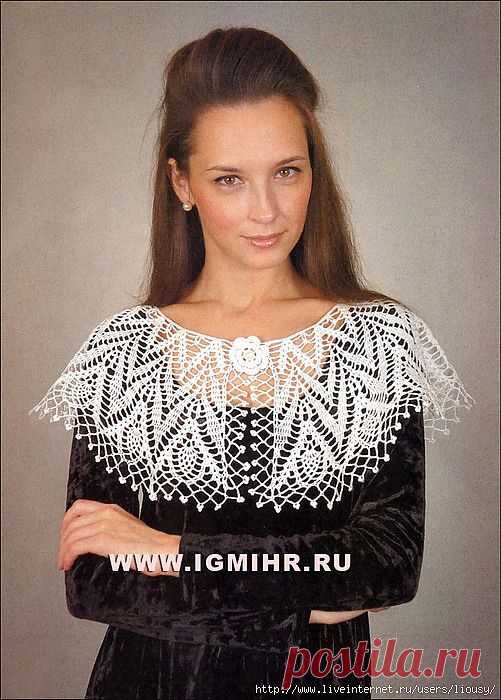 Современная романтика! Ажурная пелерина. Крючок.