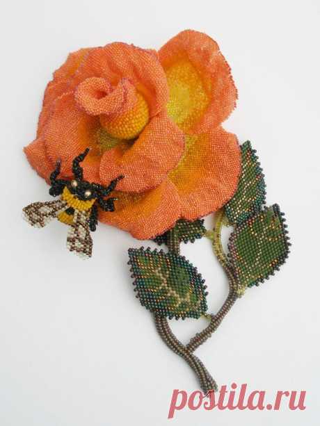 (330) Beadwork | Karen Paust | Beaded floral and bugs | Нейлоны, Бисер и Бисероплетение
