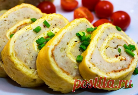 Сырно-мясной рулет. Такой рулетик можно подавать к чаю или как отдельную закуску