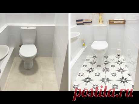 DIY Бюджетная Перекраска плитки в туалете