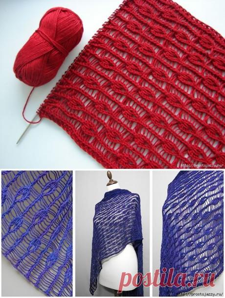 Красивый узор спицами Капелька.