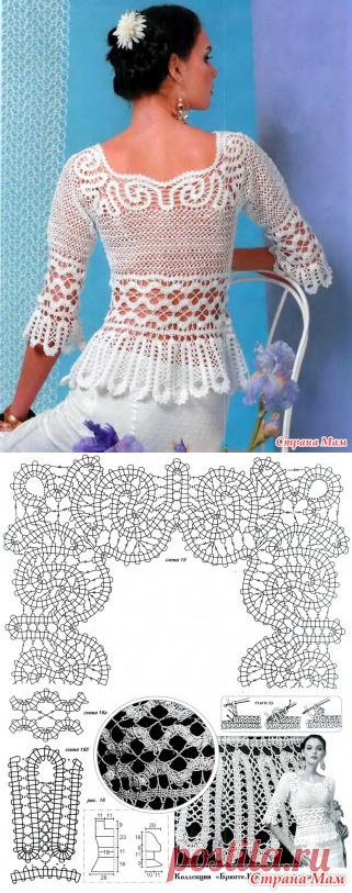 Блузон «Снежная соната». Брюггского кружево. - Свяжем вместе - Страна Мам