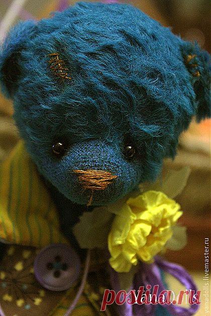Кеша - тёмно-бирюзовый,мишка тедди,мишка ручной работы,подарок,шплинты
