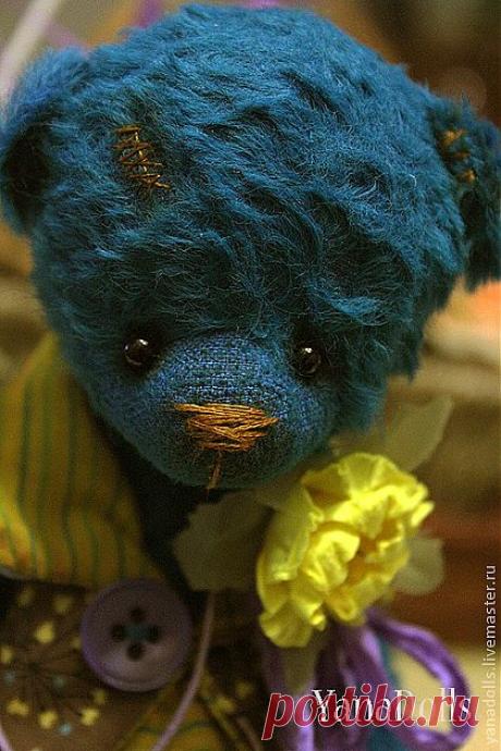 Кеша - тёмно-бирюзовый,мишка тедди,мишка ручной работы,подарок,шплинты