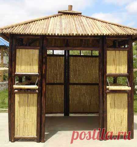 Необычные садовые беседки: 10 беседок в восточном стиле из бамбука