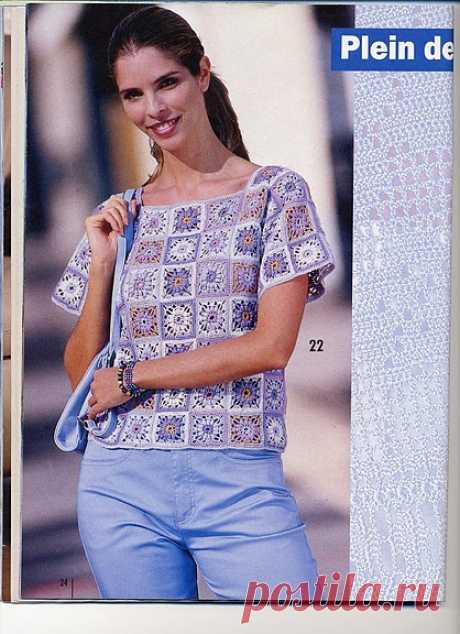 Ivelise Hand Made: Quadradinhos Блуза В Crochet