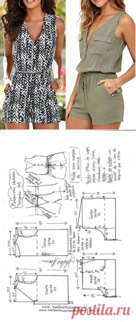 Macaquinho abotoado na frente | DIY - molde, corte e costura - Marlene Mukai