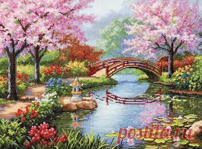 Японский сад - Пейзажи, здания - Схемы вышивки на shemka.at.ua - Схемка