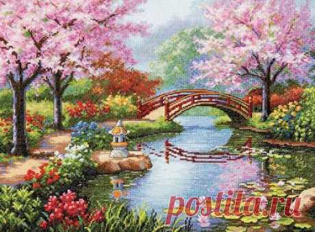 Японский сад - Пейзажи, здания - Схемы вышивки на shemka.at.ua - Схемка